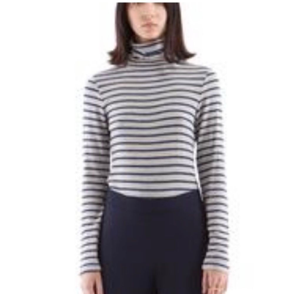 Hey Park and Lune Brooklyn Striped Long Sleeve Cozy Turtleneck Sweater Pullover - Picture 1 of 12